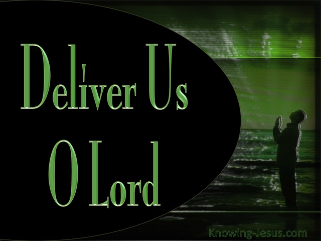 Matthew 6:13 Deliver Us O Lord (black)